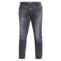 Grey Stonewash - Front - Duke Mens D555 Benson Stretch Tapered Kingsize Jeans