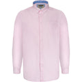 Pink - Front - Duke Mens D555 Richard Oxford Kingsize Long-Sleeved Shirt