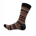 Red-Orange-Blue - Side - Duke Mens D555 Roxton Striped Socks (Pack of 3)