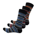 Red-Orange-Blue - Front - Duke Mens D555 Roxton Striped Socks (Pack of 3)