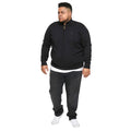 Black - Lifestyle - Duke Mens D555 Franco 1 Knitted Full Zip Kingsize Hoodie