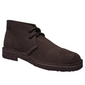 Dark Brown - Front - Roamers Mens Real Suede Unlined Desert Boots