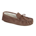 Dark Camel - Front - Mokkers Mens Oliver Moccasin Wool Lined Slippers