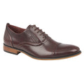 Mid Brown - Back - Goor Mens Capped Lace Oxford Brogue Shoes