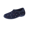 Navy - Back - Sleepers Womens-Ladies Sophie Velour Slippers