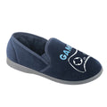 Blue Navy - Front - Zedzzz Childrens-Kids Gamer Slippers