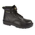 Black - Front - Grafters Mens Leather Safety Boots