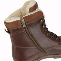 Dark Brown - Side - Woodland Womens-Ladies Leather Country Boots