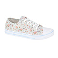 Light Grey - Front - Rdek Womens-Ladies Floral Canvas Pumps