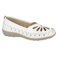 White - Front - Boulevard Womens-Ladies Leather Casual Shoes