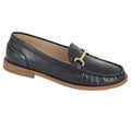 Black - Front - Cipriata Womens-Ladies Nicolosa Leather Saddle Loafers