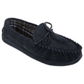 Navy - Front - Mokkers Mens Adie Suede Moccasin Slippers