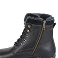 Black - Side - Woodland Womens-Ladies Leather Ankle Boots