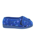 Navy Blue - Back - Comfylux Womens-Ladies Davina Floral Superwide Slippers