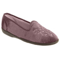 Heather - Front - Sleepers Womens-Ladies Nieta Plain Embroidered Slippers