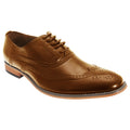 Tan - Front - Goor Mens 5 Eyelet Brogue Oxford Shoes