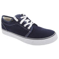 Navy Blue - Front - Dek Mens 4 Eye Padded Canvas Deck Shoes