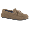 Taupe - Front - Mokkers Mens Bruce Real Suede Moccasin Slippers