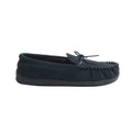 Navy Blue - Back - Sleepers Mens Adie Real Suede Moccasin Slippers