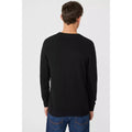 Black - Back - Maine Mens Premium Cotton Crew Neck Jumper