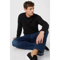 Black - Lifestyle - Maine Mens Premium Cotton Crew Neck Jumper