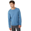 Mid Blue - Front - Maine Mens Premium Cotton Crew Neck Jumper