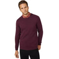 Burgundy - Front - Maine Mens Premium Cotton Crew Neck Jumper