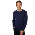 Navy - Front - Maine Mens Premium Cotton Crew Neck Jumper