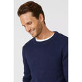 Navy - Side - Maine Mens Premium Cotton Crew Neck Jumper