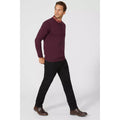 Burgundy - Lifestyle - Maine Mens Premium Cotton Crew Neck Jumper