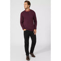 Burgundy - Pack Shot - Maine Mens Premium Cotton Crew Neck Jumper