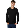 Black - Front - Maine Mens Premium Cotton Crew Neck Jumper