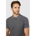 Grey - Side - Mantaray Mens Textured Polo Shirt