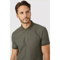 Khaki - Side - Mantaray Mens Textured Polo Shirt