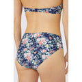 Navy - Back - Debenhams Womens-Ladies Floral Fold Over Bikini Bottoms