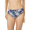 Navy - Front - Debenhams Womens-Ladies Floral Fold Over Bikini Bottoms