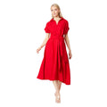 Red - Front - Principles Womens-Ladies Front Tie Midi Dress