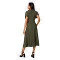 Khaki Green - Back - Principles Womens-Ladies Front Tie Midi Dress