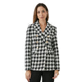 Black - Front - Principles Womens-Ladies Dogtooth Double-Breasted Blazer