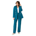 Teal - Pack Shot - Principles Womens-Ladies Double-Breasted Longline Blazer