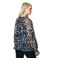 Blue - Back - Principles Womens-Ladies Leopard Print Long-Sleeved Blouse