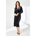 Black - Front - Principles Womens-Ladies Velvet Twist Waist Midi Dress