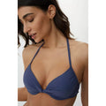 Blue - Side - Debenhams Womens-Ladies Twisted Underwired Bikini Top