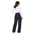 Navy - Back - Principles Womens-Ladies Belt Wide Leg Trousers