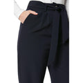 Navy - Side - Principles Womens-Ladies Belt Wide Leg Trousers