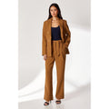 Camel - Front - Principles Womens-Ladies Belt Wide Leg Trousers