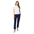 Navy - Side - Principles Womens-Ladies Ponte Front Seam Detail Tapered Trousers