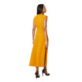 Ochre - Back - Debenhams Womens-Ladies Textured Jersey Belt Midi Dress