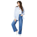 Mid Blue - Side - Principles Womens-Ladies Wide Leg Jeans