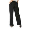 Black - Back - Principles Womens-Ladies Integrated Belt Wide Leg Trousers